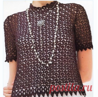 Коричневая кофта крючком