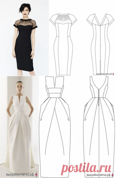 2 выкройки платьев к торжеству