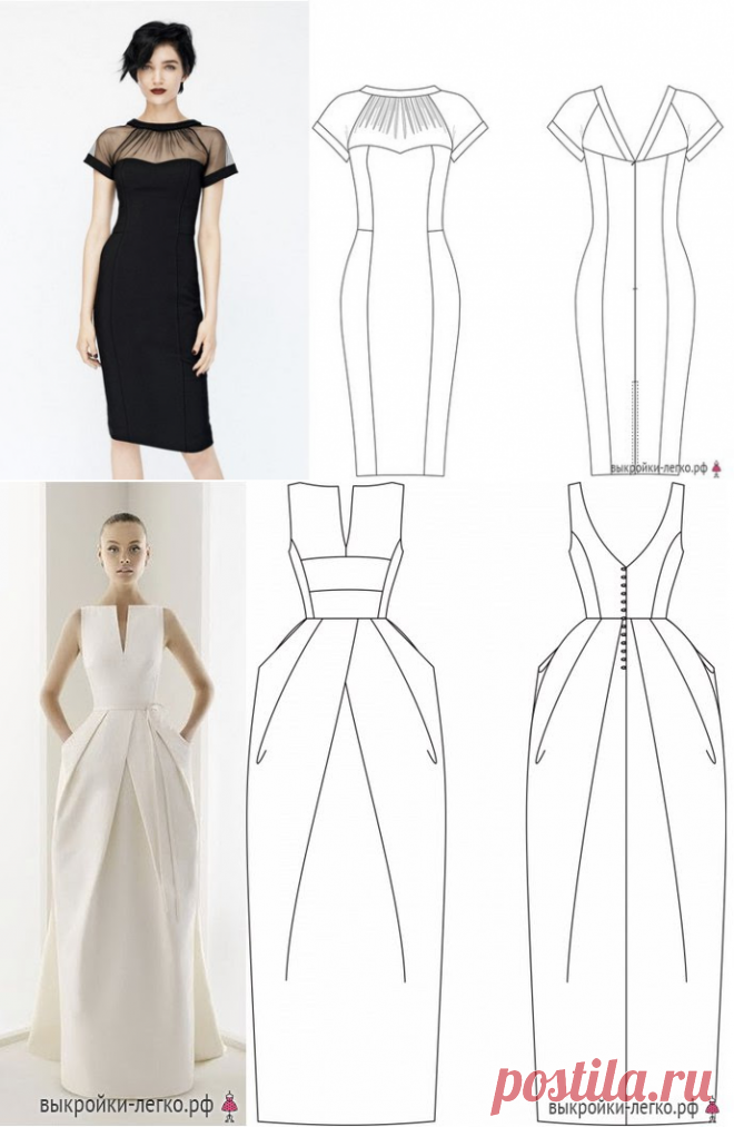 2 выкройки платьев к торжеству