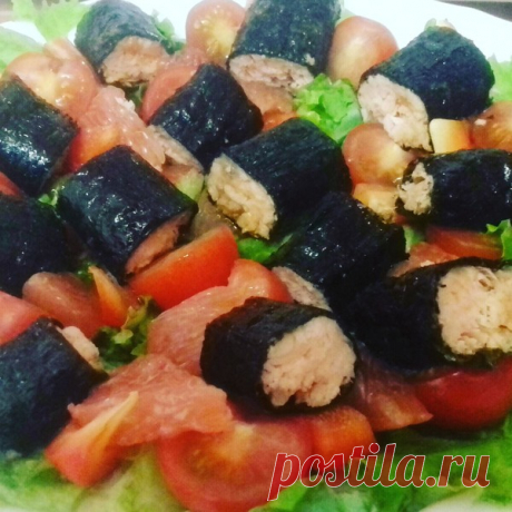 Салат с кусочками горбуши в нори – УЮТНАЯ КУХНЯ, пользователь Рузиля Ванягина | Группы Мой Мир