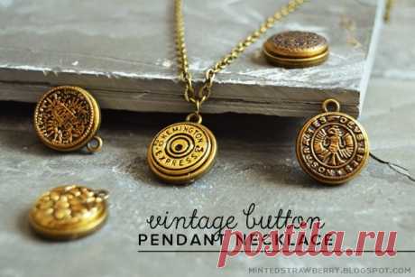 "Антикварные кулоны" из пуговок (Diy) / Украшения и бижутерия / ВТОРАЯ УЛИЦА