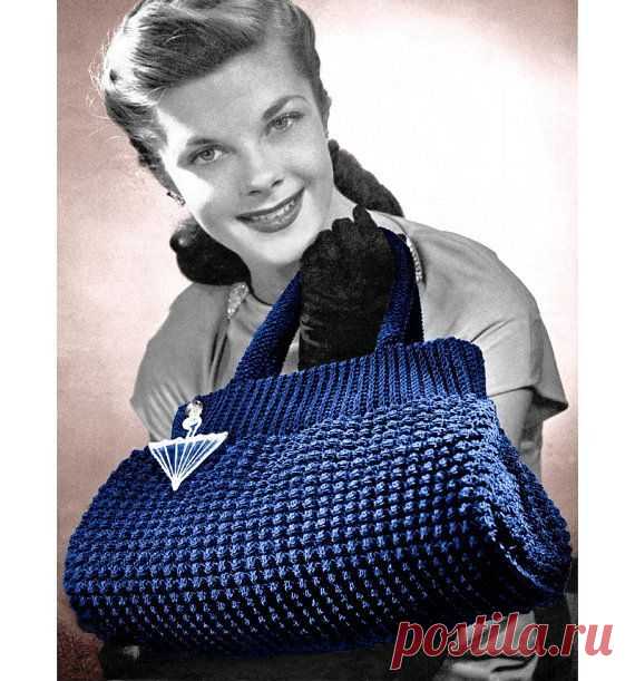 (410) Vintage Crochet Pattern 1940s Crocheted Doctor Bag Purse Tote Handbag Digital Download PDF