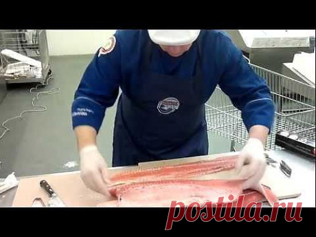Разделка семги мастер-класс в МЕГЕ часть 1 - YouTube