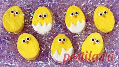 Homemade Marshmallow Chicks Adorable Easter marshmallow chicks that can be made at home.