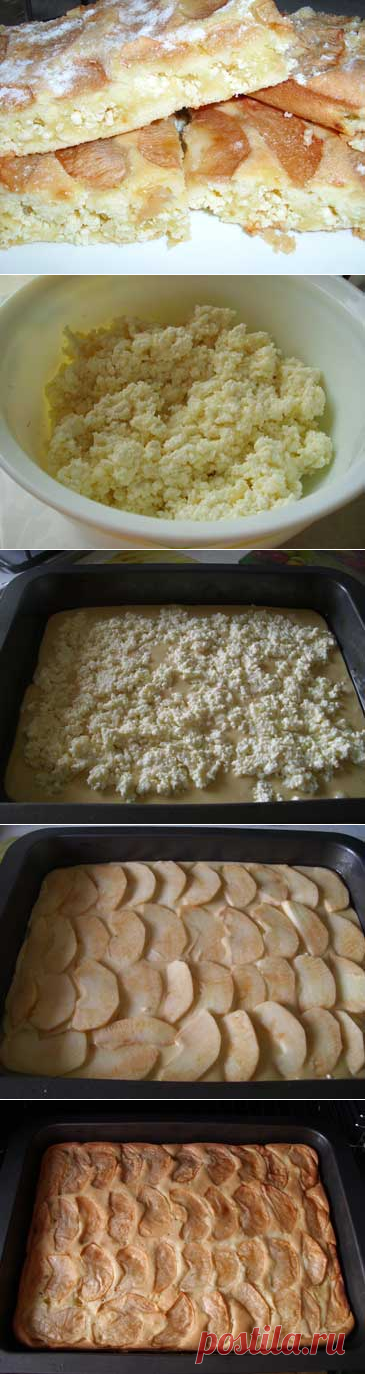 Шарлотка с творогом. Рецепт. Фото