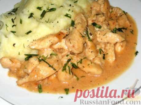 Рецепт: Куриный беф-строганов на RussianFood.com