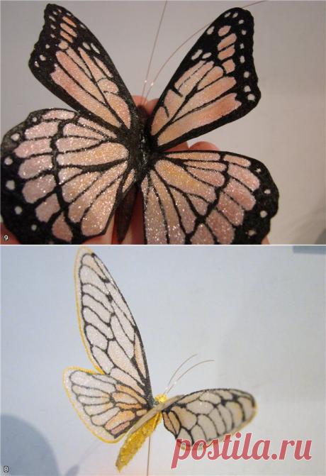 Бабочка из органзы.