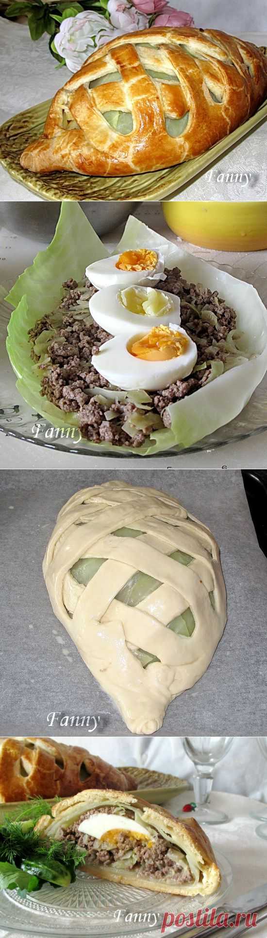 Капустно-мясной рулет в слоеном тесте | Кошкин дом