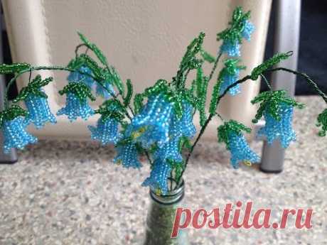 ЦВЕТЫ КОЛОКОЛьЧИКИ из БИСЕРА. Tutorial: Bluebell - flowers. БИСЕРОПЛЕТЕНИЕ для НАЧИНАЮЩИХ