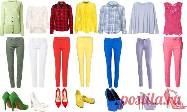 Цвета радуги в одежде.