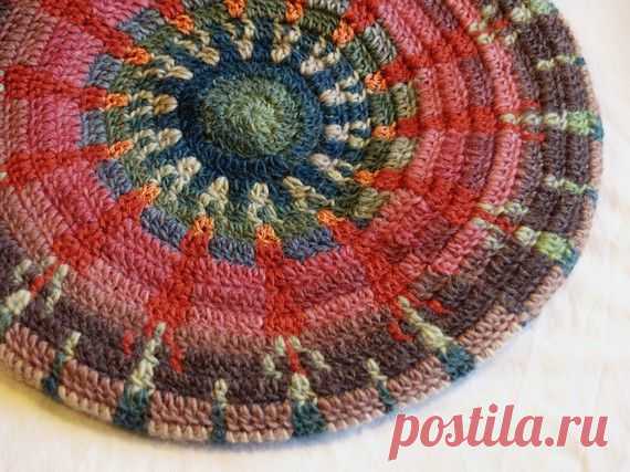 Adult Size Crocheted Beret Evening Sun in the Forest
