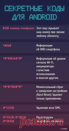 Секретные коды для доступа к скрытым функциям телефона