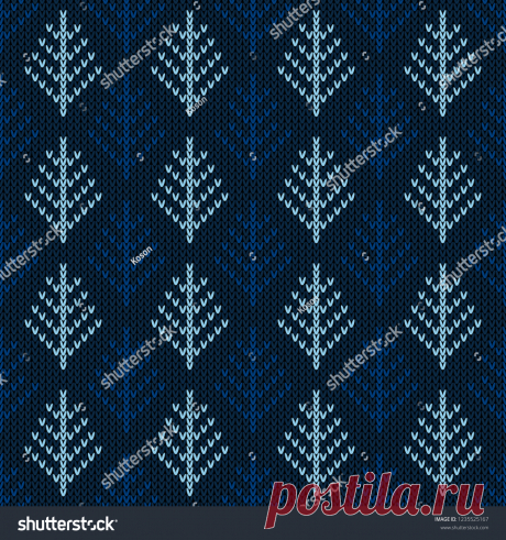 Vector de stock (libre de regalías) sobre Christmas Knitted Pattern Winter Geometric Seamless1235525167