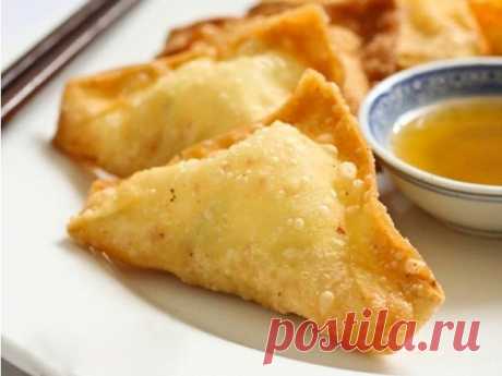 Вонтоны с крабом (амер. Crab Rangoon) - рецепт на Российский Wok-Shop