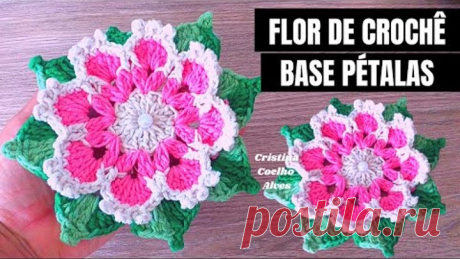 FLOR DE CROCHÊ PARA APLICAÇÃO #floremcroche #flordecrochepassoapasso #flordecrocheparaaplicaçao