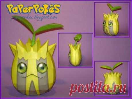 SUNKERN 191 / SUNKERN- Pokémon Papercraft  Name:  Sunkern  Type:  Grass  Species:  Seed Pokémon  Height:  0.3 m (1′00″)  Weight:  1.8 kg (4.0 lbs.) ...