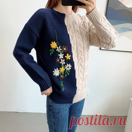 Как украсить простой вязаный и, возможно, наскучивший джемпер? Вышивка - идеальное решение! | Вяжем, лепим, творим, малюем) | Яндекс Дзен