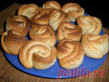 Творожные розочки .