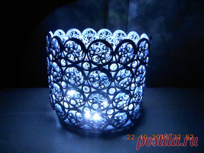 мой светильник из бумажных трубочек