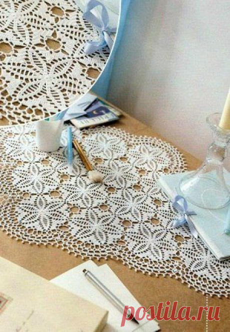 Овальная салфетка крючком