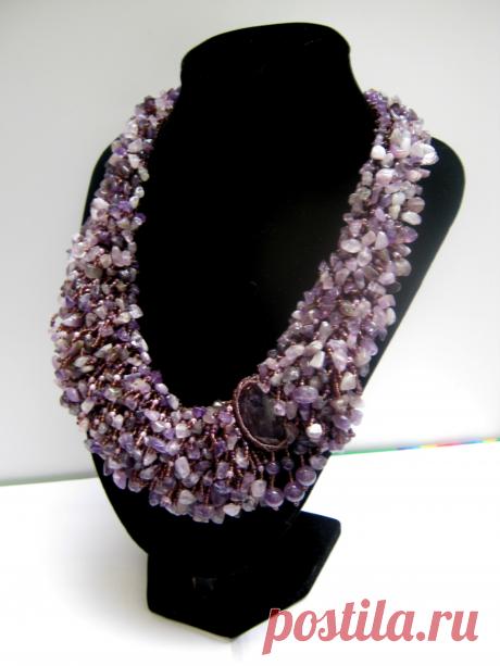 Ожерелье из натурального камня"Аметист", Мастерская Самоцветы, Мастер марина-777 - https://LangeSTORE.ru