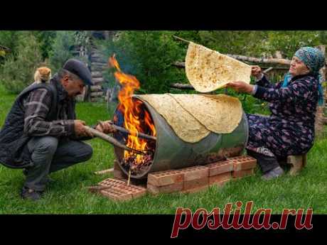 Традиционный Лаваш: Выпекание Хлеба на Бочке