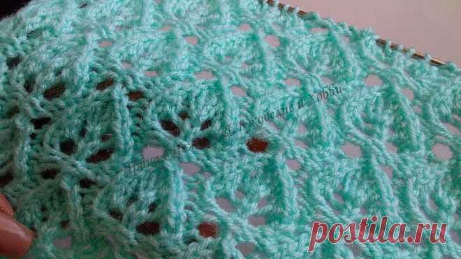 Ажурные листочки и цветочки спицами — 10 узоров для летнего вязания | Ирина СНежная & Вязание | Дзен