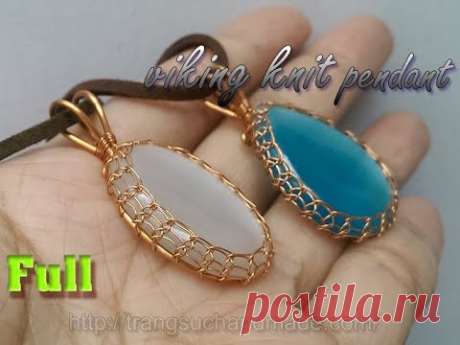 Basic viking knit pendant with big stone no holes - full version ( slow ) 340