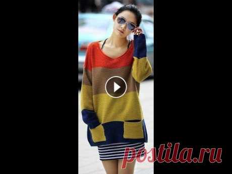 Многоцветный Пуловер Спицами - 2019 / Multi-color Pullover Knitting Needles Многоцветный Пуловер Спицами - 2019 / Multi-color Pullover Knitting Needles...