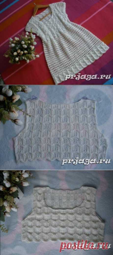 Ажурная туника крючком и спицами