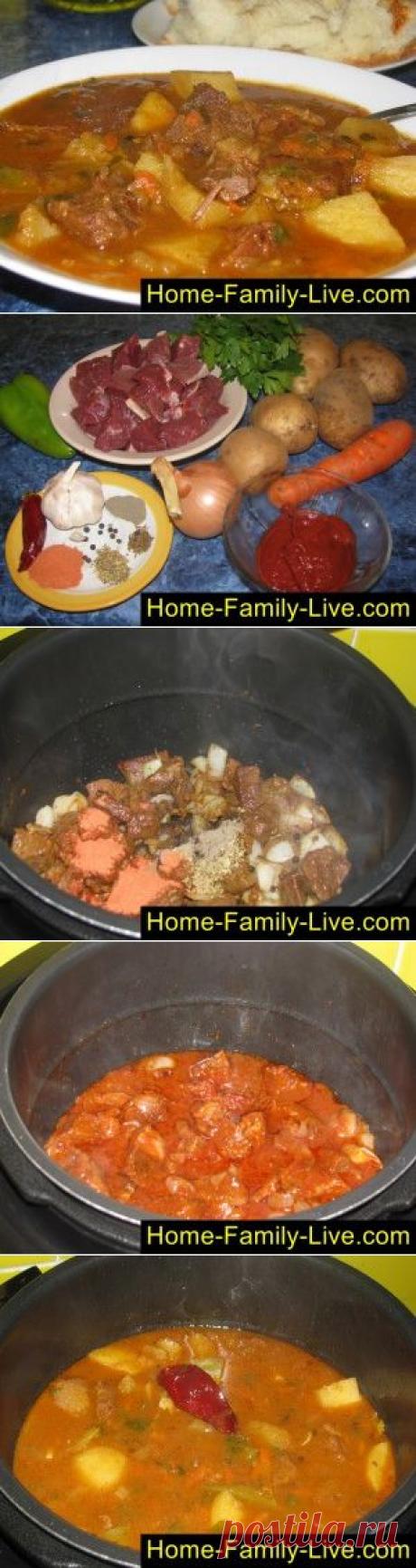 Гуляш по-венгерски - пошаговый фоторецепт - гуляш в мультиварке по-венгерскиКулинарные рецепты