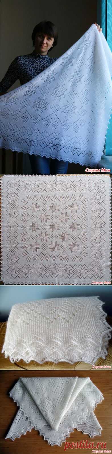 . Шаль "Морозко" - оренбург с китайским бисером из итальянской пряжи - ЗАО Шалунья - Страна Мам