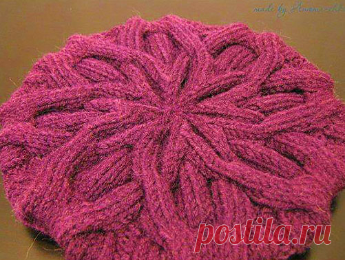 Объемный берет с косами — 9 моделей — вяжем спицами | Вязание Шапок - Модные и Новые Модели