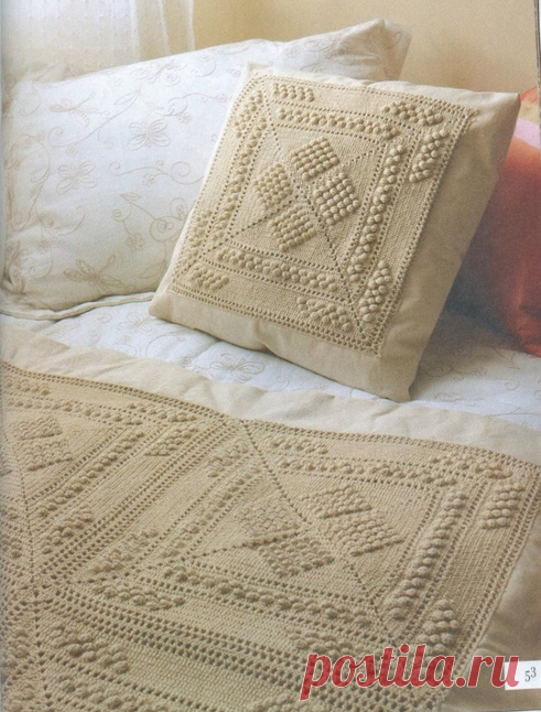 Плед из больших мотивов крючком. Плед филейным узором | Домоводство для всей семьи.