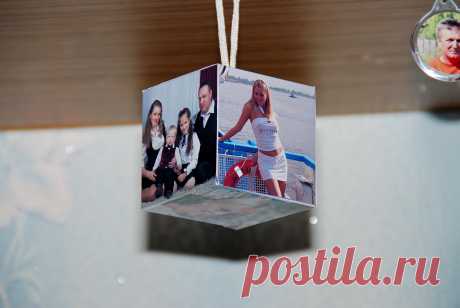 Новогодняя игрушка &quot;Куб&quot; с вашими фотографиями.