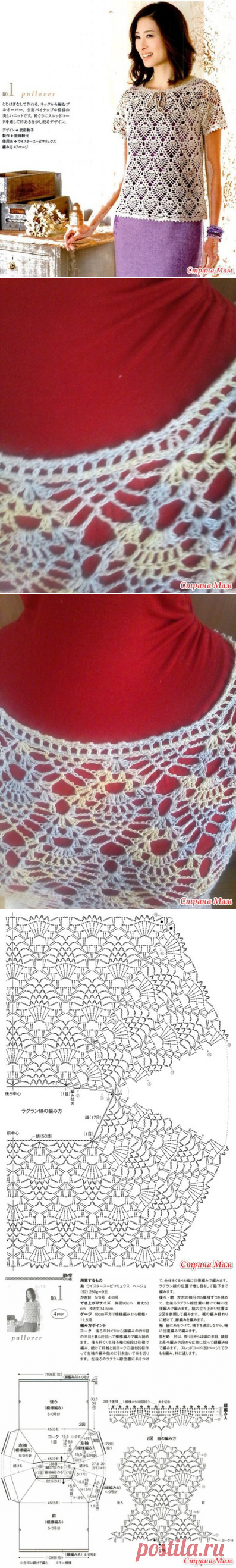 . Реглан "Ананас" - Все в ажуре... (вязание крючком) - Страна Мам