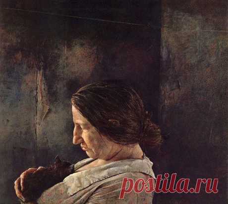 (3) Facebook Andrew Wyeth (1917-2009 USA) Miss Okson 1952 tempera 25x28 1/2 in