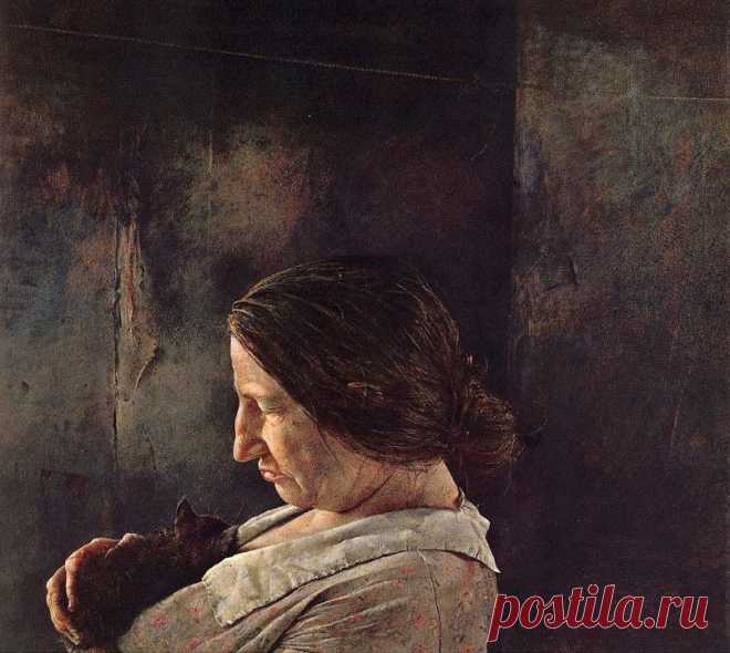 (3) Facebook Andrew Wyeth (1917-2009 USA) Miss Okson 1952 tempera 25x28 1/2 in