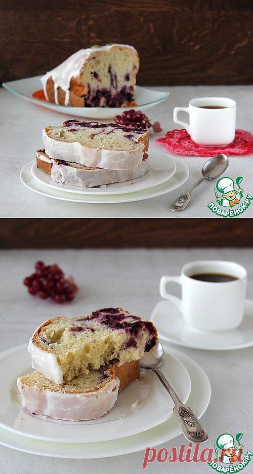 Кекс на сметане с черной смородиной - кулинарный рецепт