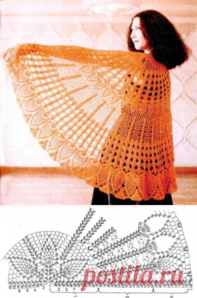 Шикарная шаль крючком