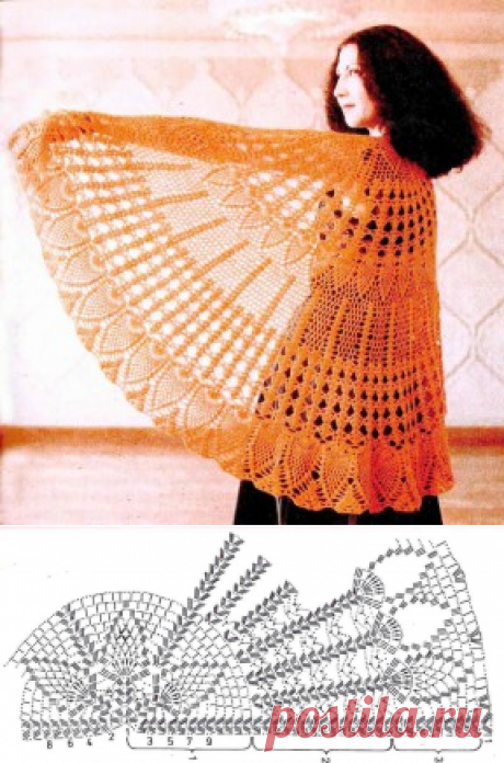 Шикарная шаль крючком