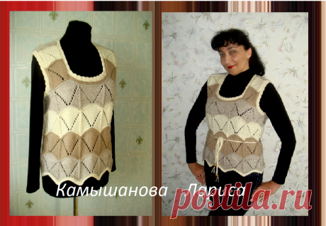 ЖИЛЕТ ,,КАРАМЕЛЬ,,        Пряжа  ALIZE LANAGOLD KLASSIK.    Расход   250 г. Сп.3.