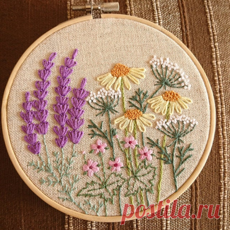 Summer Garden Flowers Embroidery Hoop Art Hand Stitched  AAC May 3, 2020 - This embroidered hoop is perfect for you or any nature lover in your life! It looks adorable hung next to your plant shelf, or decorating your boo