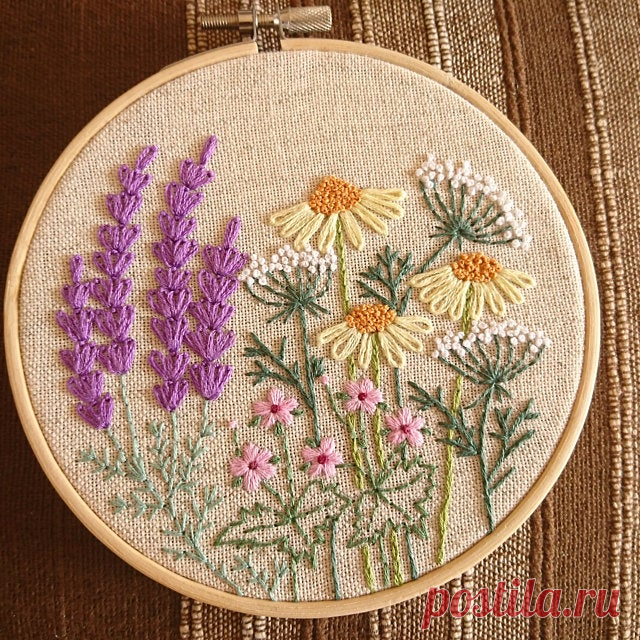 Summer Garden Flowers Embroidery Hoop Art Hand Stitched  AAC May 3, 2020 - This embroidered hoop is perfect for you or any nature lover in your life! It looks adorable hung next to your plant shelf, or decorating your boo
