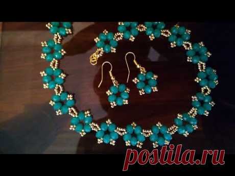 A set of jewelry: necklace and earrings. Комплект украшений. МК