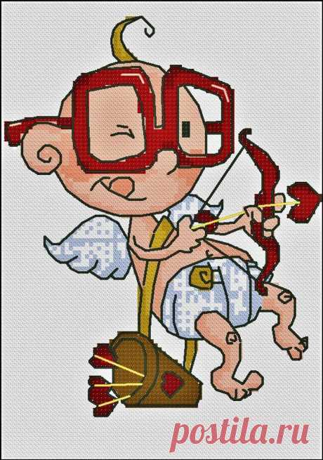 Angel Cupid with Bow and Arrow Cute Cross Stitch Pattern | Etsy
