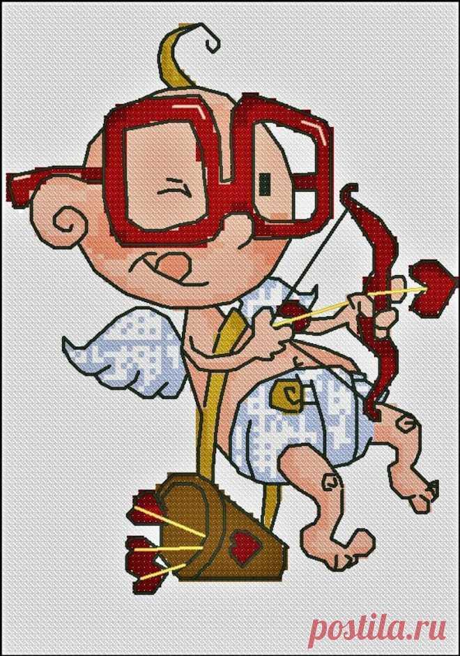Angel Cupid with Bow and Arrow Cute Cross Stitch Pattern | Etsy