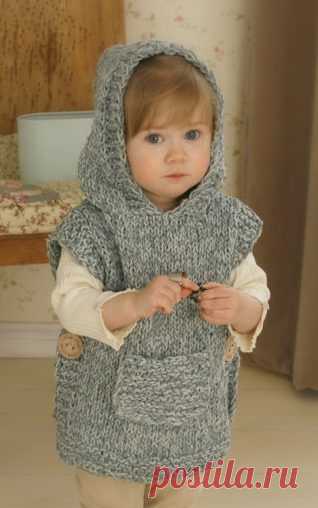 Knitting pattern for chunky hooded poncho