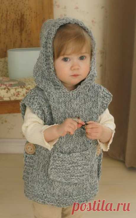 Knitting pattern for chunky hooded poncho