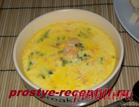 Сырный суп с креветками, пошаговый рецепт с фото